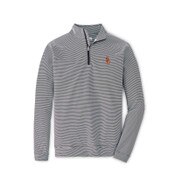 USC Trojans Men's Peter Millar Black Perth Sugar Stripe Performance 1/4 Zip Top